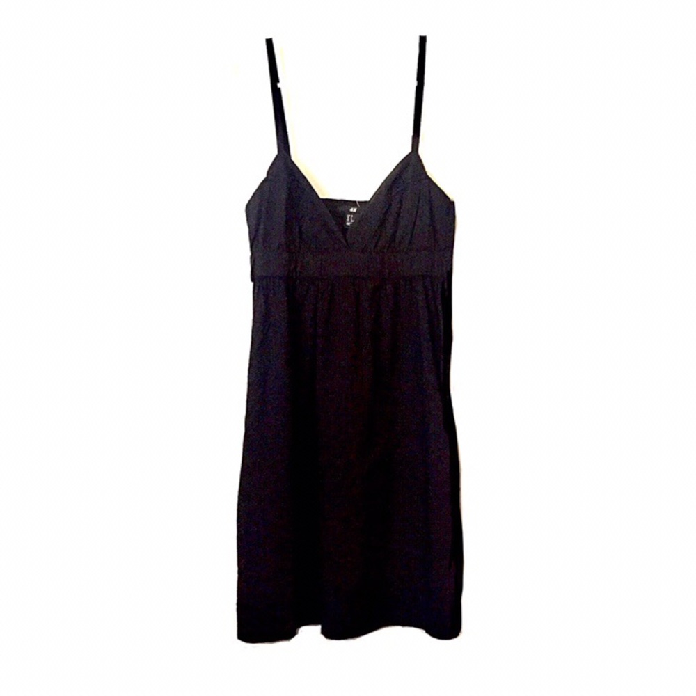 NWOT H&M 💯 Cotton Short Sundress with Adjustable Spaghetti Straps - Black